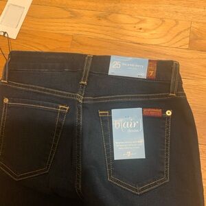 B (air) 7 for all mankind jeans- denim skinny ankle w/fraying